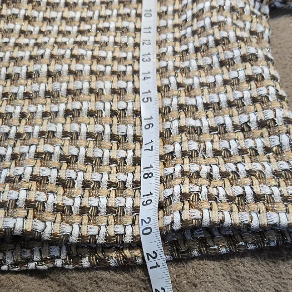 C30 Chico's Elegant Basket Weave Blazer Jacket Sz 2 (LG) Opened Front Textured - Picture 9 of 11